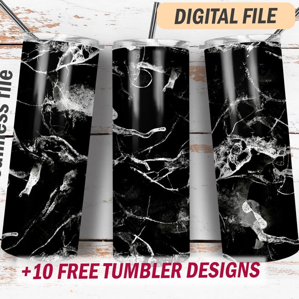 Men tumbler design for 20oz tumblers Black tumbler wrap seamless Marble background Png files for sublimation designs for 20 oz skinny cups