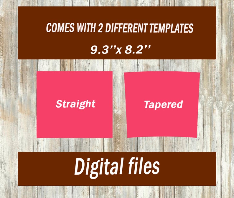 May include: Digital download of two printable templates for a straight and tapered cup cozy. The templates are 9.3 inches by 8.2 inches.