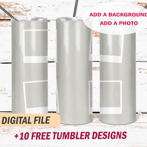 Photo frame png file for sublimation designs White photo frame blank for skinny tumblers Picture frame template