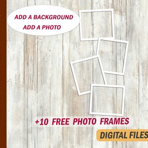 4 Photo frames clipart template for tumblers Png file for 20 oz skinny tumblers designs  Photo frame blank for skinny cups Picture template