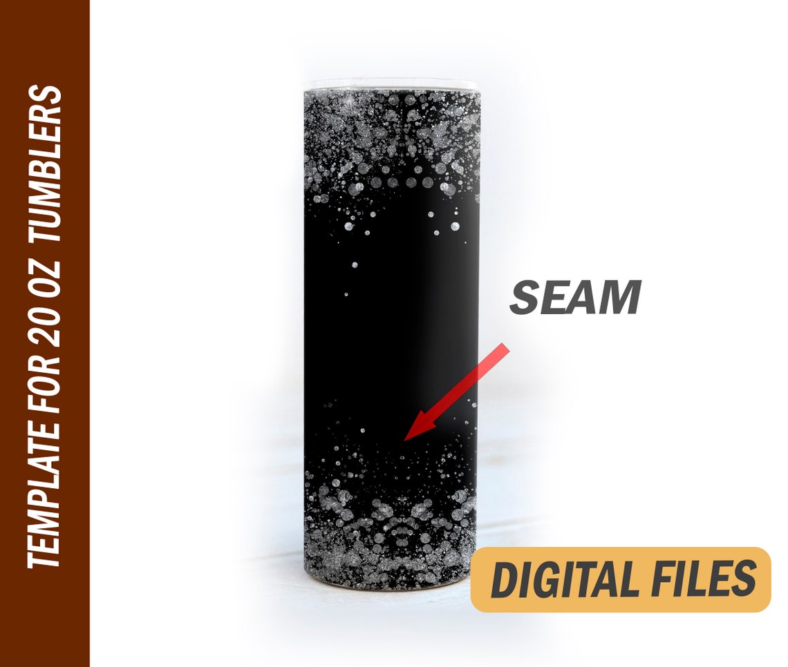 Glitter Tumbler Template Png File for Sublimation Designs Dark Etsy