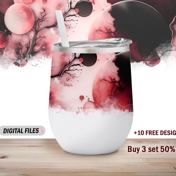 12 Oz wine tumbler template red Png file for sublimation design Wine tumbler wrap Wedding designs Background for wine cups instant downloads