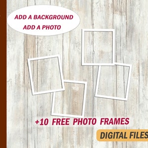 4 Photo frame clipart white Tumbler template Png file for 20 oz skinny tumblers designs Photo frame blank for skinny cups Picture template