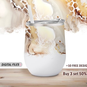 12 Oz wine tumbler template beige Png file for sublimation design Wine tumbler wrap Wedding Background for wine cups instant downloads