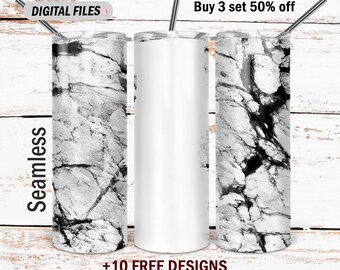 Personalised tumbler wrap for men sublimation designs, White black tumbler wrap, 20 Oz skinny tumbler png Marble tumbler png, seamless