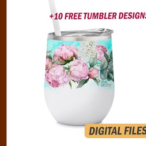 Flower wine tumbler wrap designs Png file for sublimation design Alcohol ink background 12 Oz wine tumblers template