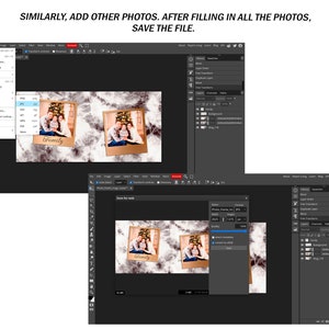 May include: A computer screen displaying a photo editing program with a photo of a family in a Christmas-themed photo booth. The photo is in a digital frame with a marble background. The text "Family" is written on the photo.