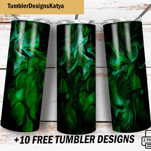 Agate tumbler png file for sublimation design seamless Green tumbler wrap for men 20 Oz skinny tumbler Abstract skinny cup template digital