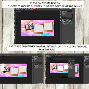Photo template mug for 15 oz and 11 oz Valentine mug wrap with 2 photo frames Sublimation mug png Heart coffee mug template with picture image 9