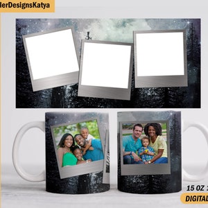 Men mug sublimation design with 3 photo frames, Fathers day mug template, 15 oz, 11 oz Mug sublimation designs downloads for coffee cup