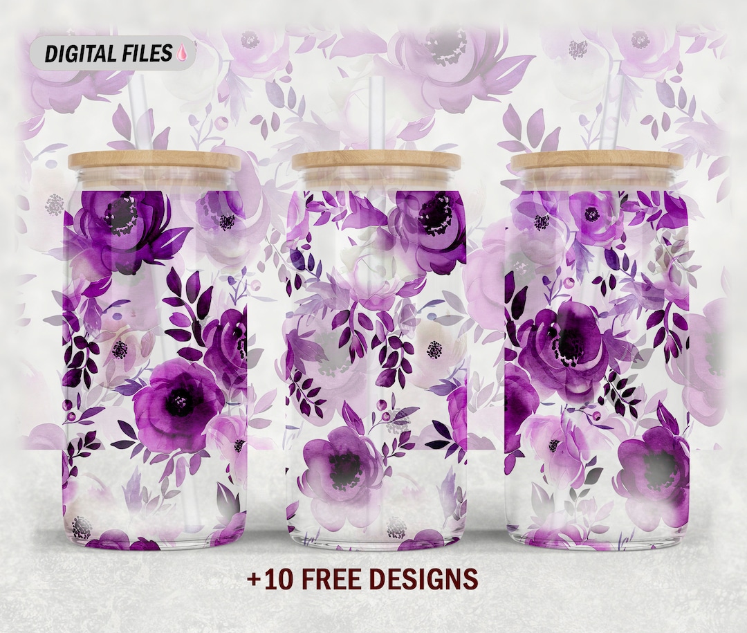 16 Oz Libbey Glass Wrap Tumbler Sublimation Design 16 Oz Glass Can Png ...