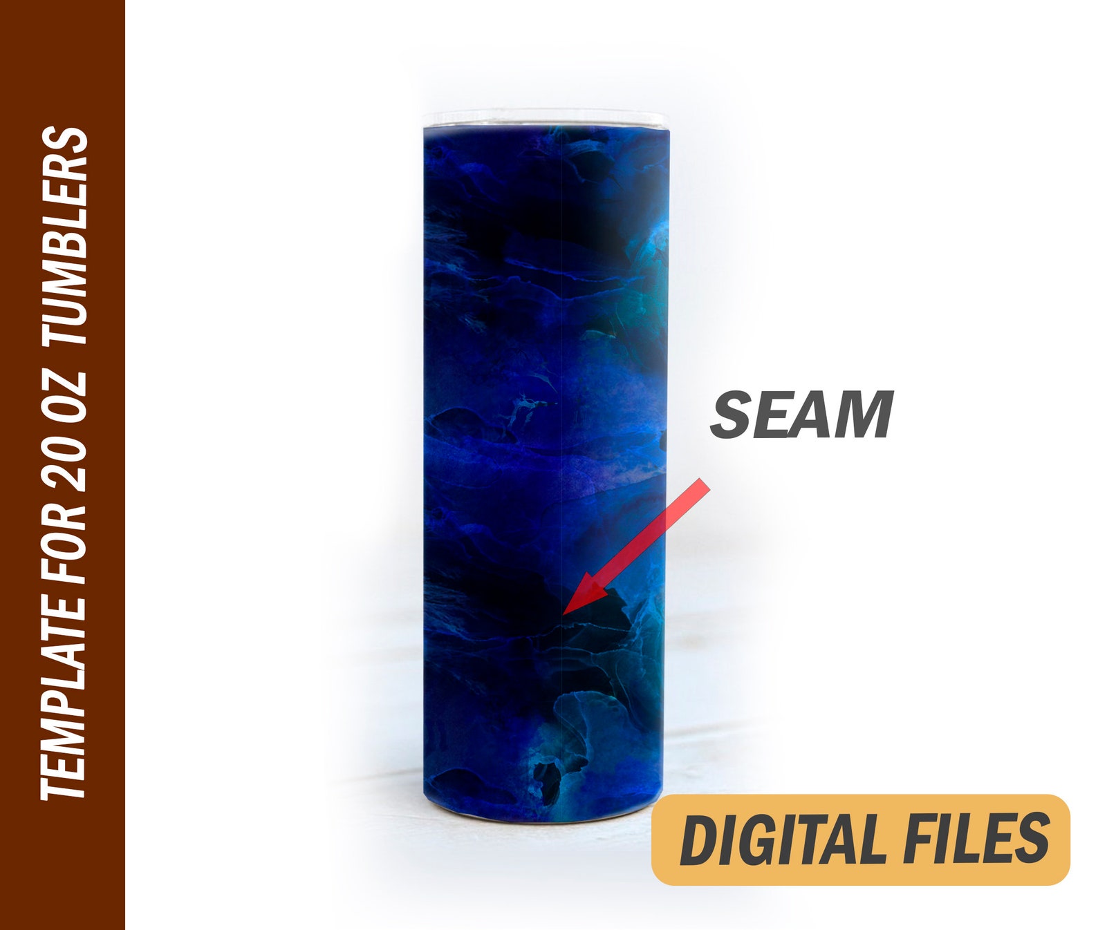Blue 20 Oz Skinny Tumbler Wrap Template Seamless Pattern Men Tumbler ...
