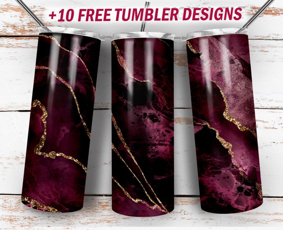 Maroon Tumbler Png Files for Sublimation Designs Marble 20 Oz Skinny Tumbler  Wrap Dark Background Png 