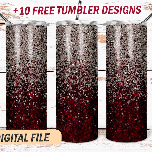 Ombre tumbler designs Maroon with silver glitter Png file for sublimation designs Tumbler wraps png Bling background png