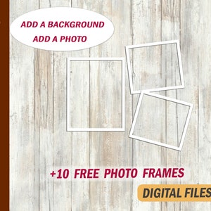 3 Photo frame clipart Template for tumblers Png file for 20 oz skinny tumblers designs Photo frame blank for skinny cups Picture template