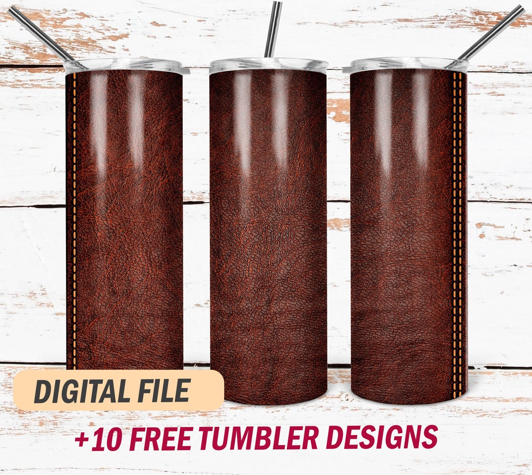 20 Oz Skinny Tumbler Wrap Template Leather Seamless Pattern Full Wrap ...