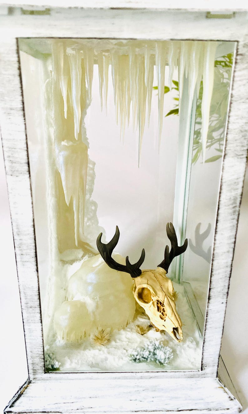 3D Printed Deer Skull in a Lantern - Etsy