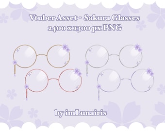 Vtuber Assent ⋄ Lila Sakura Brille ⋄ PNG ⋄ Kawaii/niedlich/hübsch