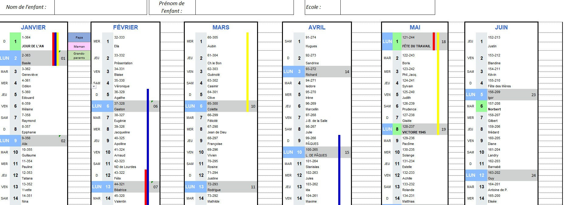 Calendrier de garde alternée 2023 - Etsy France