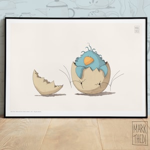 Stampa Edizione Limitata, Birdies Life © " Birth " , illustrazione, wall art, poster animali, acquerello uccelli.