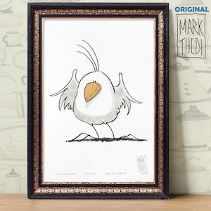Large Format Original Drawing - Birdies Life  ©  - LS6764_07 - Bird Illustration