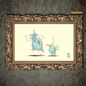 Acuarela original - Birdies Life © "Bailarina" Ilustración de aves