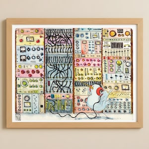 Stampa Edizione Limitata Birdies Life · “Recording Studio Bird” · Poster Musica Nerd · Illustrazione Studio Registrazione