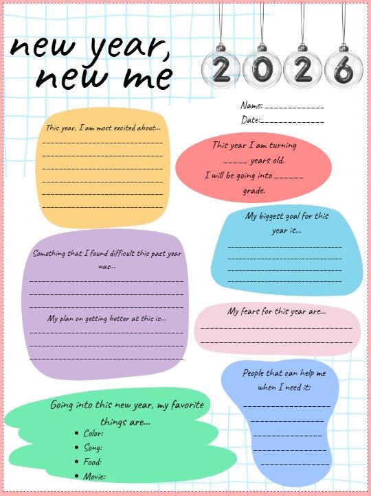 New Year Worksheet 2026 - Etsy