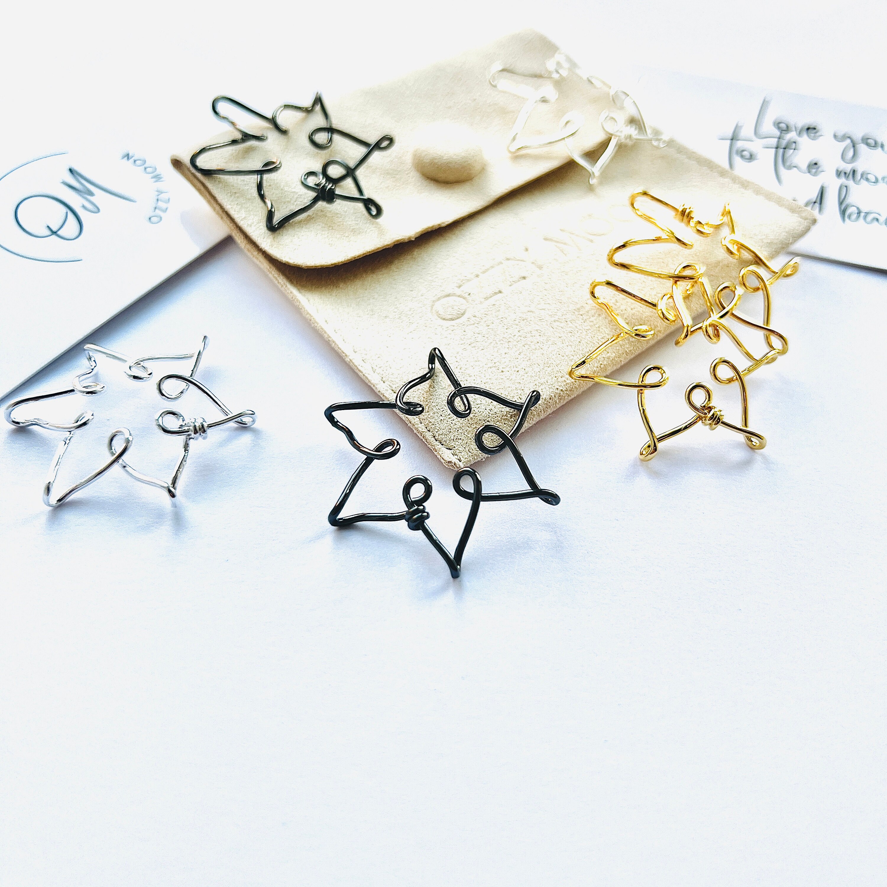 Nipple Clamps with Velvet Bag, nipple jewellery, non piercing jewellery, handmade nipple ring