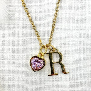 Birthstone Personalised Initial Necklace | Personalised Jewellery | Personalised gifts for her | Necklace