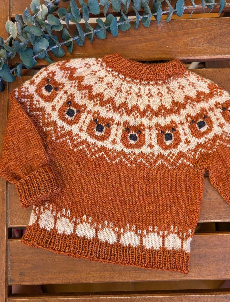 jersey para Bebe con osos en colorwork