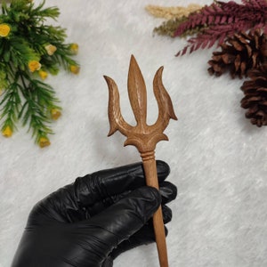 Wooden Trident hair pin | Hand carved hair fork | Handmade hair stick | wood Hair stick Hair fork | Wood Hair accessories | Gift for her