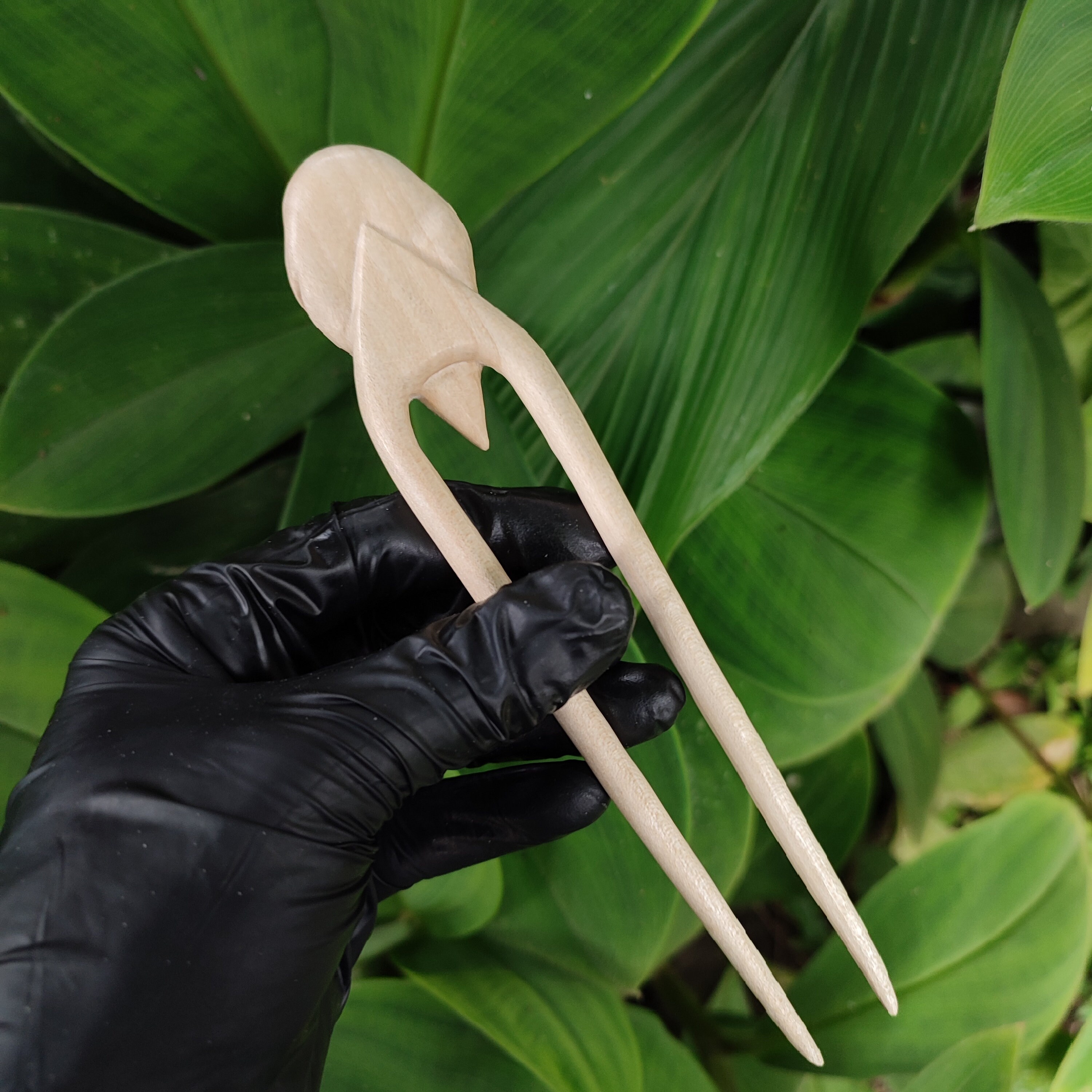 Hand Carved Bird Skull Hair Fork Wood Hair Stick Hair Fork Etsy