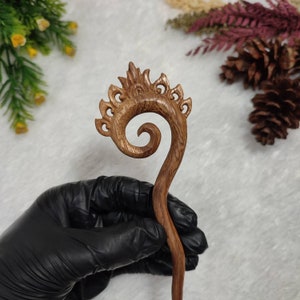 Haarnadel | Holz Spirale Haarstab Haargabel | Handgeschnitzter Haarstab Handgemachte Haargabel aus Holz | Haarschmuck Frauen | Geschenk für sie