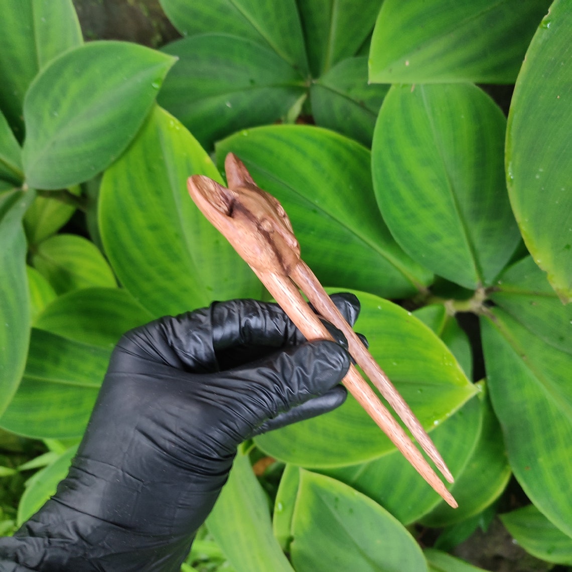 Hand Carved Wooden Cat Hair Fork Hair Pin Hair Stick Wood Cat Hair