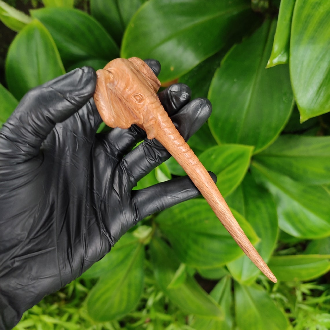 Hand Carved Wooden Elephant Hair Fork Wood Elephant Hair Etsy