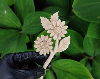 Handmade Crocodile Wood Flower Hair Pin: Hair Stick | Bun holder accessory
