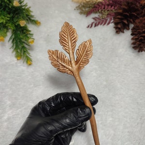 Handmade hair pin | Wood hair stick Wood hair pin Hair fork  | Hand carved Leaf hair fork | Handmade wooden leaf  hair pin | Gift for her