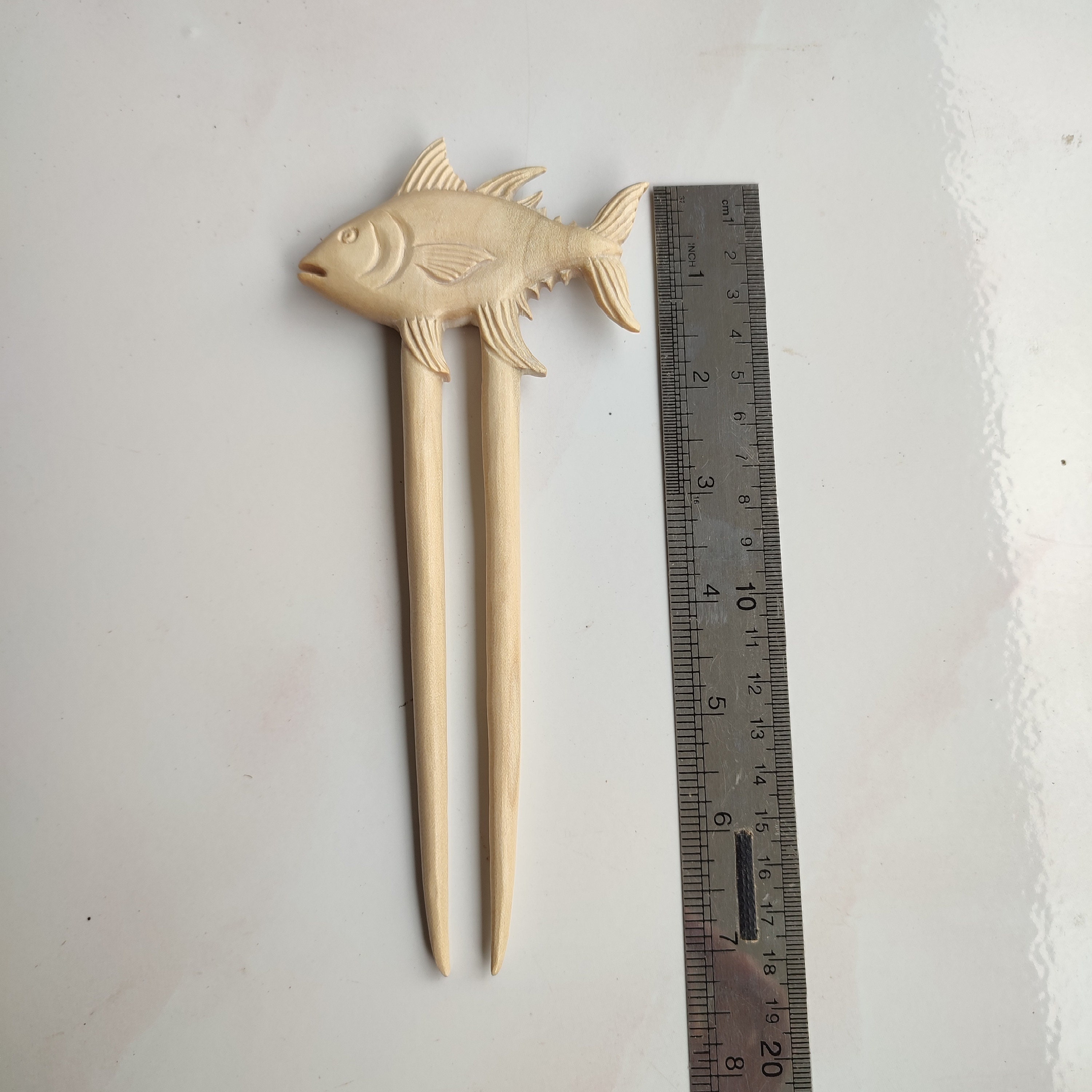 Handmade Crocodile Wood Tuna Fish Hair Fork: Bali Hair Accessory | Bun ...