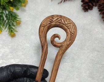 Handmade Wooden spiral hair stick Hair pin | hand carved hair fork | Wood Hair stick Hair fork Hair pin | hair accessories | Gift for her