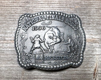 Limited edition 1996 Hesston NFR Rodeo clown Commemorative Silver Belt Buckle