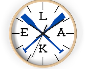 Reloj de pared "Lake Life", regalo para amantes de los lagos, decoración rústica de cabaña, decoración costera, regalo de inauguración de la casa, arte de pared de estilo cabaña