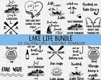 Lake Life SVG Bundle | Lake House Decor, Living (Digital Download)
