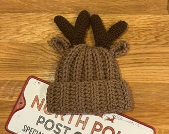 Reindeer hat | Child's hat | Christmas hats |Adult hat | Handmade hats