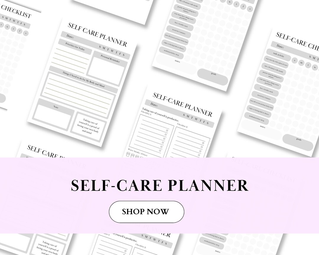 Minimalist Selfcare Planner, Self Care Planner Printable, Self-care ...