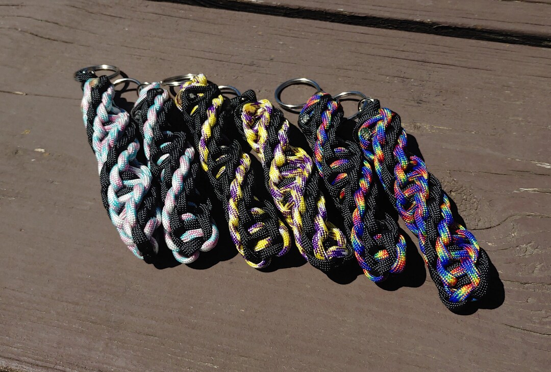 Alpha Keychains String Pride Paracord Keychain - Pride DNA Keychains - Etsy