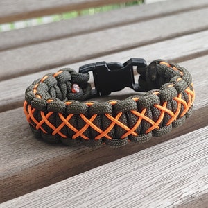 Laced Paracord Bracelet--Ranger Green and Orange--Laced