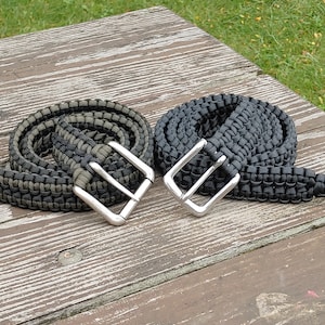Paracord Belt Coyote Tan and Olive Drab Green - With Matte