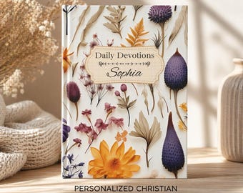 Personalized Christian Journal Custom Name Devotional Notebook Bible Verse Journal Gift for Women Prayer Journal Faith Gift Floral Journal