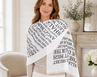 Psalm 91 Prayer Shawl for Women, Christian Scripture Wrap Scarf, Bible Verse Protection Prayer Wrap, Faith Gift for Her